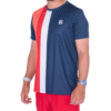 Camiseta azul líneas