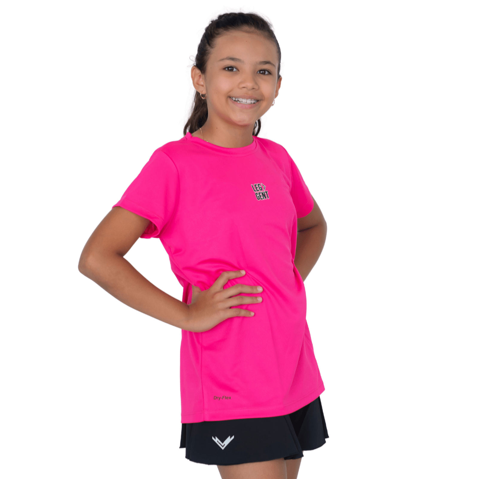 Camiseta básica fucsia mujer